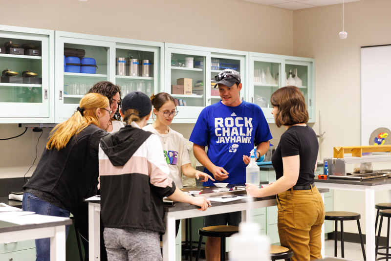 Students doing a project in a lab